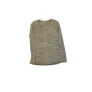New York Laundry Athleisure Green White Stripes Long Sleeves Tee Women M